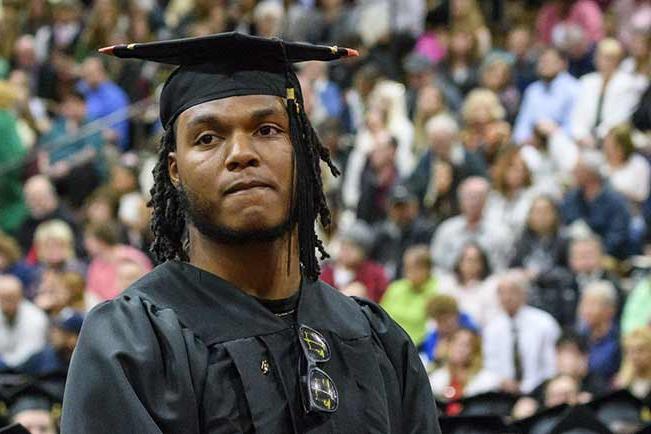 Tyler Sims at commencement