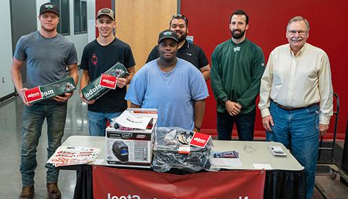 Welding Student Winners with event sponsor and staff
