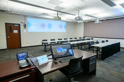 BTC 314 Classroom with desks and equipment